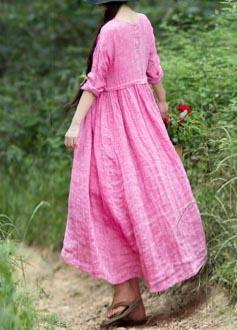 Handmade O Neck Cinched Spring Tunic Top Tutorials Rose Maxi Dresses - bagstylebliss