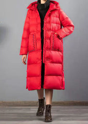 Handmade Red Embroideried Button Duck Down Down Coat Winter