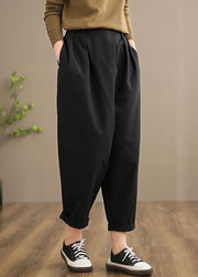 Handmade Spring Pants Women's Black Inspiration Button Down Jeans - bagstylebliss