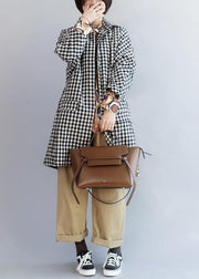 Handmade black white plaid Fashion outfit Tutorials thick winter women coats - bagstylebliss