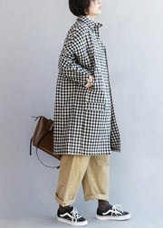 Handmade black white plaid Fashion outfit Tutorials thick winter women coats - bagstylebliss