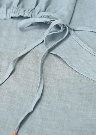 Handmade o neck drawstring linen summer Blouse Shape white shirts - bagstylebliss