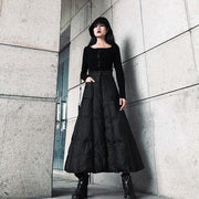 High Waist Skirt Fashion New Women Elastic Waist Black 2021 Winter Pocket Goddess Fan Casual Style Loose Skirt ( Limited Stock) - bagstylebliss