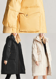 Hot Beige zippered Thick Fine Winter Duck Down  Winter Coats