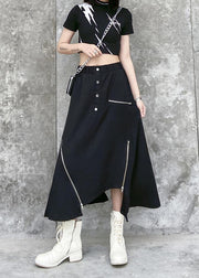 Irregular skirt female summer a-line skirt in the long section of large size elastic waist wild casual skirt - bagstylebliss