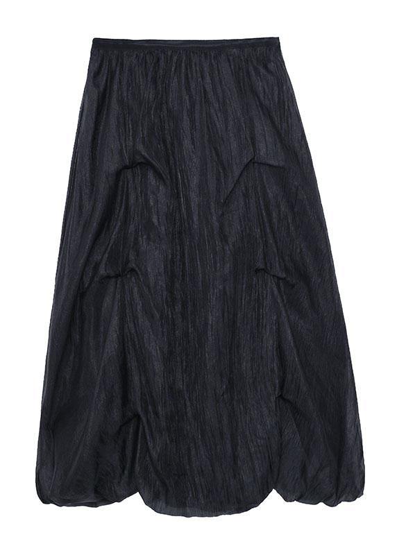Italian Black Chiffon Summer Casual Skirts Tiered - bagstylebliss