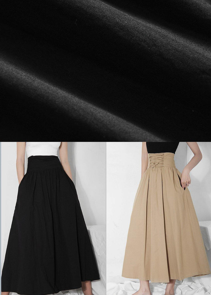 Italian Black High Waist Cinched  Skirts Summer - bagstylebliss