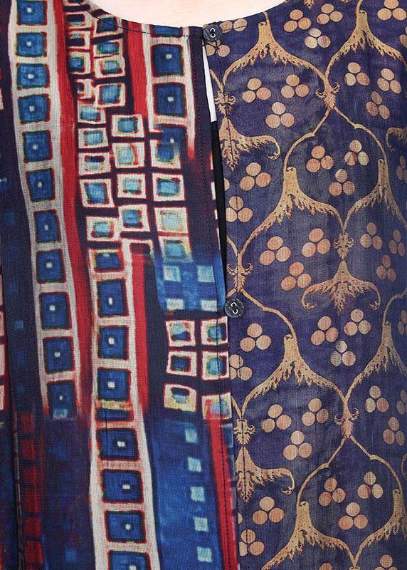 Italian Blue Print Button Silk long shirts Wide Leg Two Pieces Set - bagstylebliss