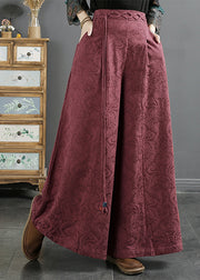 Italian Mulberry Jacquard Tasseled Cotton Wide Leg Pants Spring