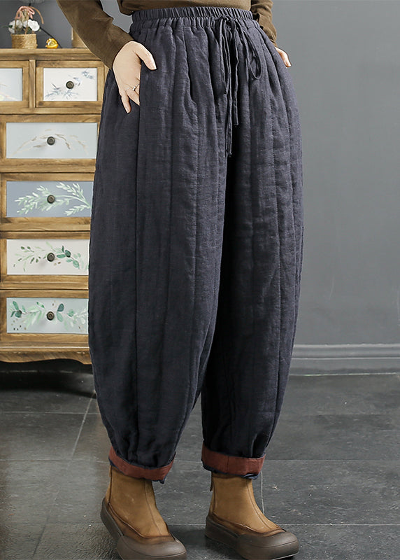 Italian Mulberry Oversized Warm Fine Cotton Filled Pants Winter