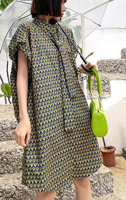 Italian Print Pockets Cotton Button Summer Ankle Dress - bagstylebliss
