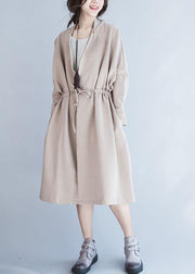 Italian Square Collar drawstring Plus Size outwear nude oversized coat fall - bagstylebliss