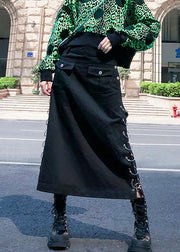Italian black cotton Tunics Button pockets skirt - bagstylebliss