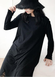 Italian black cotton dress hollow out Maxi summer patchwork Dress - bagstylebliss