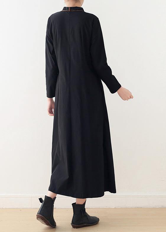 Italian drawstring cotton quilting clothes Shirts black plaid A Line Dresses false two pieces - bagstylebliss