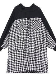 Italian hooded cotton plaid tunic dress Inspiration black cotton robes Dresses - bagstylebliss