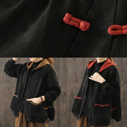 Italian hooded zippered Fashion trench coat red tunic jackets - bagstylebliss