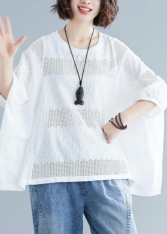 Italian o neck Batwing Sleeve clothes For Women Christmas Gifts white blouse - bagstylebliss