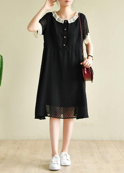 Italian o neck baggy dresses Inspiration black Dresses - bagstylebliss