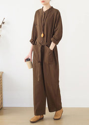 Korean brown style loose plus size women's casual all-match overalls - bagstylebliss