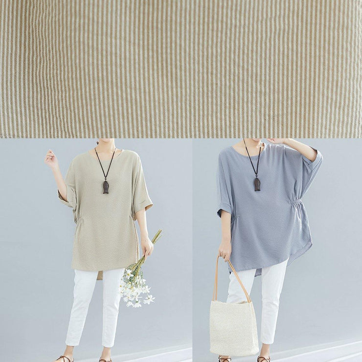 Loose Batwing Sleeve cotton Blouse Inspiration nude shirts summer - bagstylebliss