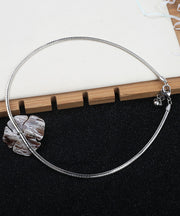 Loose Silk Stainless Steel Floral Choker