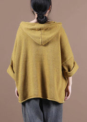 Loose Yellow Button Sweater Coat - bagstylebliss