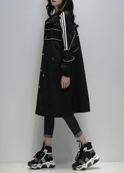Loose black Fine clothes Outfits stand collar zippered  women coats - bagstylebliss