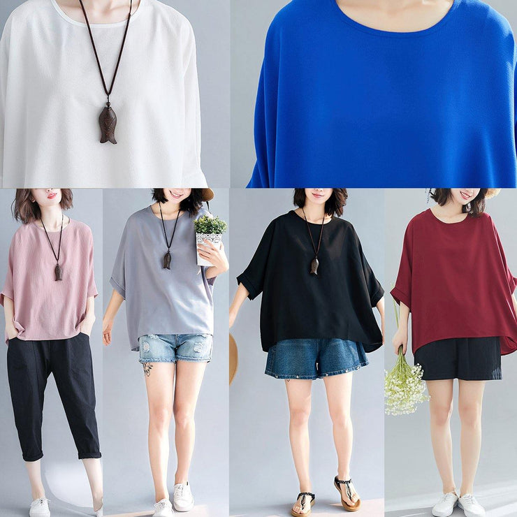 Loose black chiffon tops Fashion Life o neck Batwing Sleeve loose Summer tops - bagstylebliss