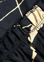 Loose black prints Cotton dresses low high design daily summer Dress - bagstylebliss