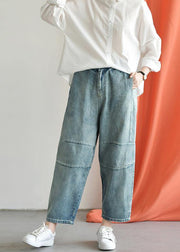 Loose casual old worn white irregular stitching wild wide leg jeans autumn new - bagstylebliss