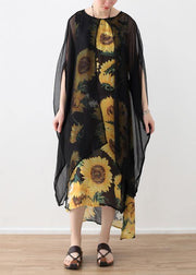Loose floral cotton dresses false two pieces long summer Dresses - bagstylebliss