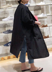 Loose pockets side open fine Coats Women black box women cardigan - bagstylebliss