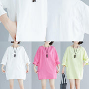 Loose rose Cotton Long Shirts flare sleeve Midi summer Dresses - bagstylebliss