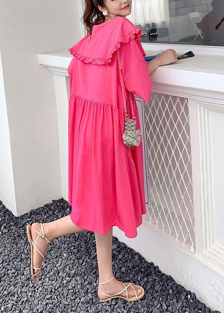 Loose rose Letter clothes For Women Ruffled Batwing Sleeve Dresses - bagstylebliss