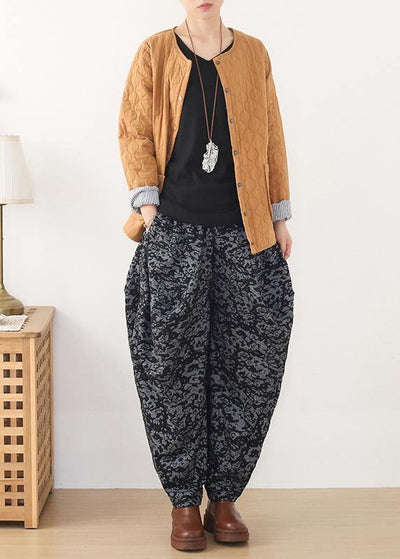 Loose spring Jacquard pant unique black harem pants - bagstylebliss