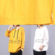 Loose white cotton Long Shirts hooded loose autumn shirt - bagstylebliss