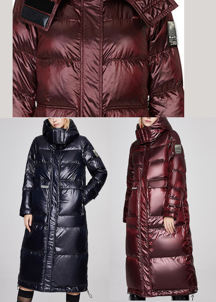 Luxuriöse Mulberry Pockets Graphic verlängern die Winter-Enten-Daunenjacke