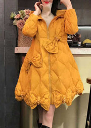 Luxury Yellow Bow Nail bead Casual Winter Duck Down Winter Coats