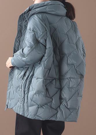 Luxury green duck down coat plus size clothing stand collar down jacket zippered Elegant overcoat - bagstylebliss