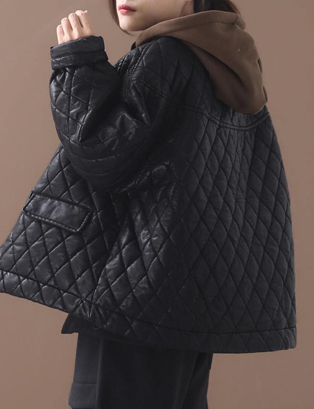 Luxury plus size warm winter over short coat black o neck women outwear - bagstylebliss