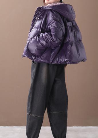 Luxury purple women parkas Coats winter hooded thick outwear - bagstylebliss