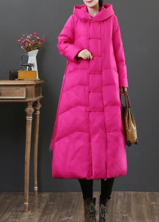 Luxury trendy plus size snow jackets Jackets rose hooded zippered down jacket - bagstylebliss