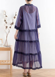 Mid-length sunscreen 2021 new thin Korean blue and purple fairy coat - bagstylebliss