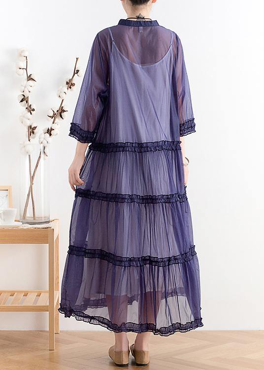 Mid-length sunscreen 2021 new thin Korean blue and purple fairy coat - bagstylebliss