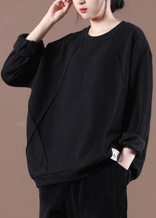 Modern Black Casual Loose Sweatshirts Top - bagstylebliss