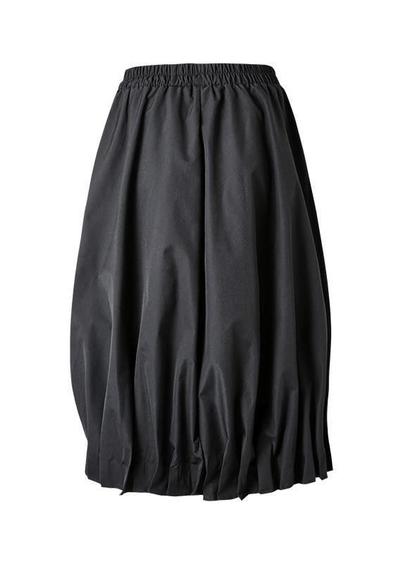 Modern Black Elastic Waist Box Pleats Skirts Summer - bagstylebliss