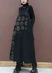 Modern Black Print Quilting Clothes Patchwork Kaftan Spring Dress - bagstylebliss