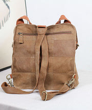 Moderne braune Kalbsleder Satchel Handtasche Rucksack Tasche