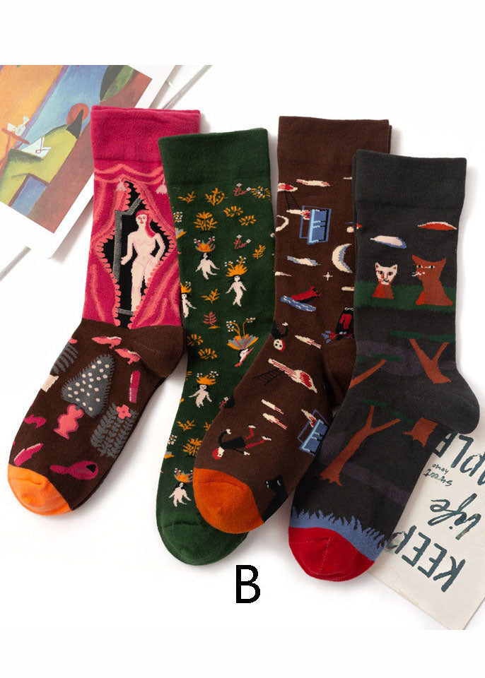 Wadensocken aus Jacquard-Baumwolle mit modernem Cartoon-Druck